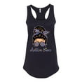 thumbnail image 3 of Autism Awareness Mom Life Messy Hair Bun | Cool Support Neon Print Bandana Mother's Day Ladies Racerback Tank Top, Black, Small, 3 of 5