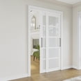 thumbnail image 3 of 60" x 80" [Easy-Slide Bow-Shaped Handle] 5-Panel Frosted Glass Sliding Door Kit - No Painting Required, Pre-assembled closet Use (Hardware Included), 3 of 8