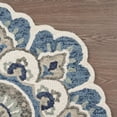 thumbnail image 4 of 4â€™ Round Blue Modern Floral Area Rug, 4 of 8