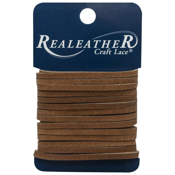 Realeather Crafts Latigo Lace .125"X4yd Carded-Toffee