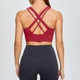 thumbnail image 6 of Workout Tops For Women Sevevn Women's Padded Racerback Sports Bra Medium Support Workout Crop Top for Yoga & Gym Wine L, 6 of 8