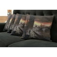 thumbnail image 5 of Ambesonne Fantasy Throw Pillow Cover 4 Pack, Sci-Fi Empty City Robot, 20", Dark Taupe Salmon, 5 of 5