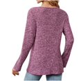 thumbnail image 5 of ATOYSOY Women's Workout Solid Color Pullover Side Split Spring Long Sleeve Shirts Winter Loose Tops Casual Blouse Dressy Tunic Round Neck Button Sweatshirts Purple S, 5 of 5