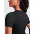 thumbnail image 4 of Camisa CRZ YOGA de modal acanalado de manga corta negra para mujer, 4 of 6