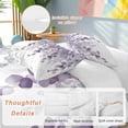 thumbnail image 2 of 3 Piece Purple Teal Botanical Duvet Cover Set Queen Size,Microfiber Comforter/Quilt Cover with Corner Ties and 2 Pillowcases,Watercolor Spring Eucalyptus Leaves All Season Bedding with Zipper Closure, 2 of 8