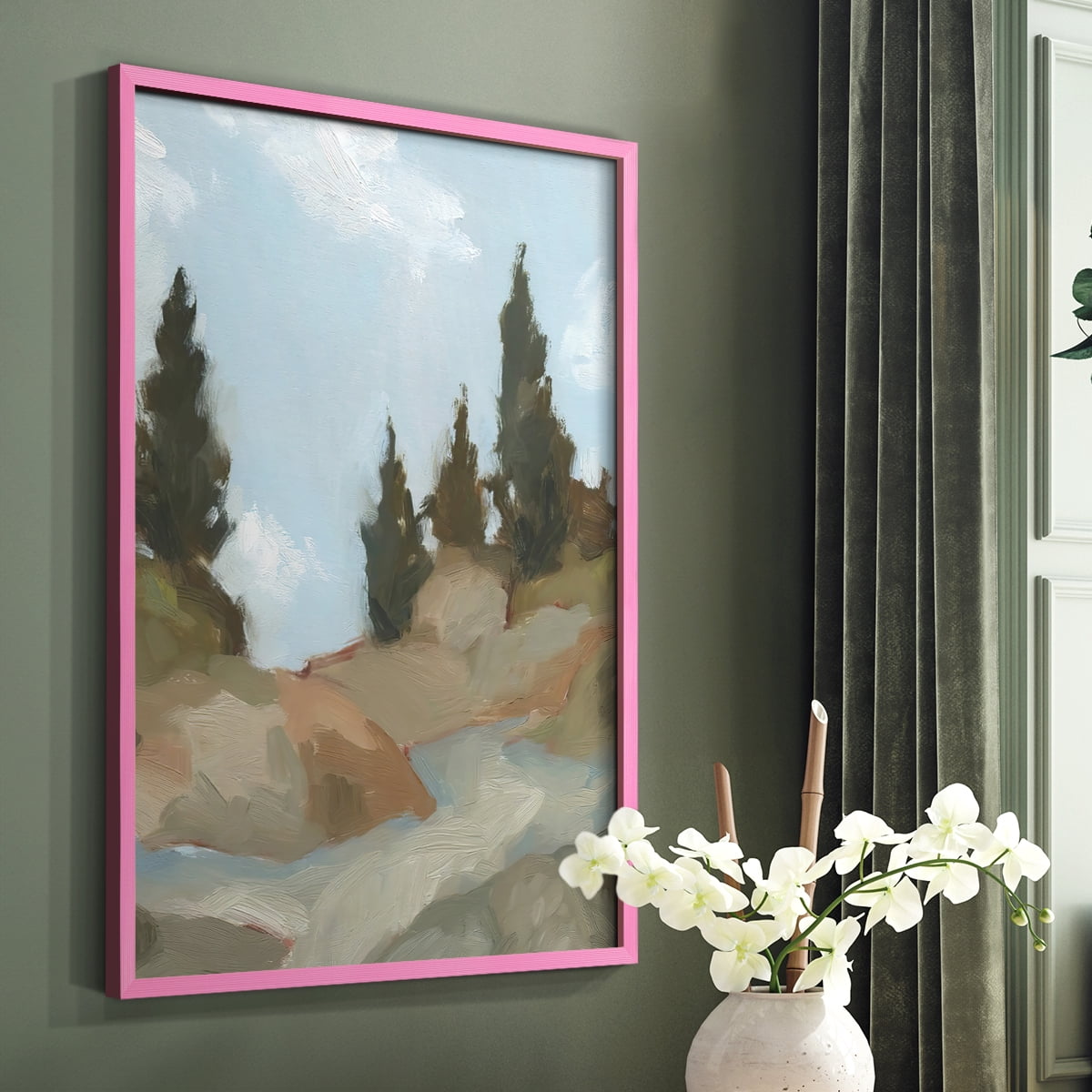 West Fork Hiking Trail II Framed Print in Pink Solid Wood 8 x 10 Framed Print