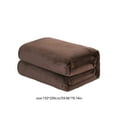 thumbnail image 3 of Fasiaou Solid Color Faux Velvet Blanket with Ultra-Soft Thickened Design for European American Style Home Decor and Gift Giving,Coffee,59x79in, 3 of 6