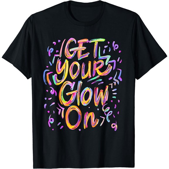 Glow Design for kids and adults, in bright colors 80 theme T-Shirt