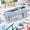 Sky Blue, variant on Grid Mesh Pencil Case with Zipper, Clear Double-layer Pencil Pouch, Travel Makeup Bag, Transparent Stationary Organizer, Travel Friendly For Storing Office Supplies And Organizing Stationery