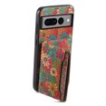 thumbnail image 2 of for Google Pixel 7 Pro Luxury Premium PU Leather + TPU Case with 3 Card Slots, Kickstand Back Case Floral Pattern Skin-Friendly Shock-resistance Cover for Google Pixel 7 Pro, Spring, 2 of 6