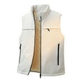thumbnail image 5 of uublik Vest Jacket Men Winter Warm Snow Coat Windbreaker Work Outerwear Snowboarding Jackets White, 5 of 5