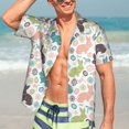 thumbnail image 4 of Cauagu Easter Rabbit Print Hawaiian Shirt for Men,Casual Short Sleeve Button Down Shirts Summer Beach Men's Regular-Fit Short-Sleeve Print Shirt -X-Large, 4 of 6