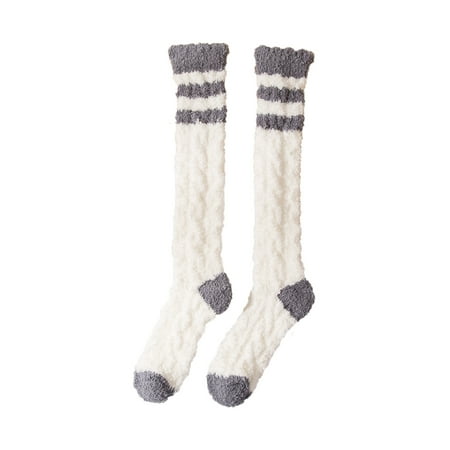 

Women Winter Warm Fuzzy Socks Coral Fleece Socks Middle Cute Home Solid Calf Socks Socks for Big Feet Women