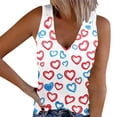 thumbnail image 2 of Xdegoge 4th of July Henley Tank Tops for Women Vintage USA Flag Graphic Print V Neck Sleeveless Button Up Ribbed Shirts Casual Patriotic Summer Vacation Tee Tops, 2 of 5
