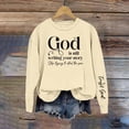 thumbnail image 2 of Holzkary Sweatshirts for Women Hoodies God Is Writing Your Story Sweatshirt Grahpic Crewneck Drop Shoulder Shirts Graphic Printed Pullover Top Comfy Fall Winter Outfits Clothes 2025 Fashion Khaki S, 2 of 4