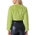 thumbnail image 3 of INSPIRE CHIC Formal Bolero for Women's Evening Dressy Faux Fur Shrug Jacket M Avocado Green, 3 of 5