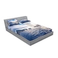 thumbnail image 2 of Ambesonne Nautical Fitted Sheet & Pillow Sham Set, Sailing Boat on Sea, Full, Blue and White, 2 of 2