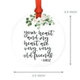 thumbnail image 3 of Round Metal Christmas Ornament, Your Heart and My Heart are Very Very Old Friends - Hafiz, 1-Pack, 3 of 3