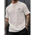 thumbnail image 1 of Camiseta con estampado gráfico "Just Love Me" para hombre - Casual, negra, de manga corta y cuello redondo, de algodón, estilo elegante, opaca, con textura de tejido de punto, ideal para el tiempo lib, 1 of 4