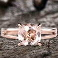 thumbnail image 5 of 10mm Cushion Cut 4 Carat Solitaire Morganite Engagement Ring Diamond Moissanite 10k Rose Gold Split Shank Stacking Band, 5 of 7
