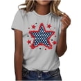 thumbnail image 7 of Summer Cleans Patriotic T-Shirts For Women 4Th Of July Shirts Independence Day Usa Flag Star Printed Tee Shirts Round Neck Tee Short Sleeve Tunic Blouses Causal Retro Tees Workout Sport Yoga Clothes, 7 of 7