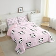 thumbnail image 3 of jejeloiu Cartoon Panda Animal Bedding Comforter Set,Wildlife Twin Comforter Sets,Pink White Black Bedding Set For Girls,Breathable Home Decor Reversible,2-Piece, 3 of 8