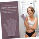 thumbnail image 5 of Guantes exfoliantes de baño de doble cara, diseño reversible, ajuste elástico, exfoliante corporal para hombres y mujeres, color morado., 5 of 5