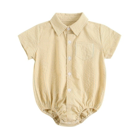 

Climbing Suit Gentleman Baby Onesie Striped Boys Baby Clothes Solid Color Romper Bodysuits Striped Clothes Newborn Infant Child Clothing Streetwear Kids Dailywear Outwear