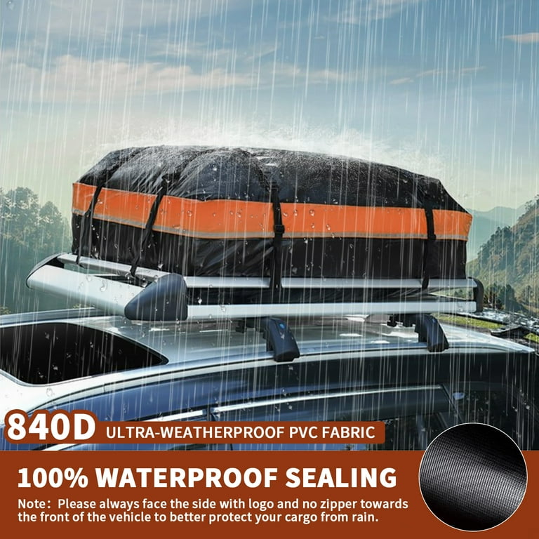 NEXPOW Car Rooftop Cargo Carrier Bag 21 Cubic Feet 100 Waterproof Heavy Duty 840D Car Roof Bag for All Vehicle with Without Racks