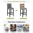 thumbnail image 3 of Farmhouse Haze Blue Brown Bar Stool Covers Set of 6, Vintage Wooden Striped Stretch Washable Bar Chair Covers with Backs, Removable Pub Counter Height Chair Cover for Kitchen Dining Room Cafe, 3 of 7