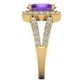 thumbnail image 3 of 2.78ct oval cut purple natural amethyst 18k yellow gold halo Bridal Wedding Engagement Promise Anniversary Ring for Women size 4.25, 3 of 7