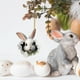 thumbnail image 4 of Adornos de otoño para el hogar Patrón de conejito de Pascua en agujero Colgante de acrílico Decoración encantadora para celebrar las festividades de Pascua, blanco, 4 of 5