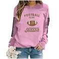 thumbnail image 4 of awzxde Chandails pour Femmes Décontractés Légers Col Rond Chandails Manches Longues Graphique de Football Imprimé Chandail Chandails Haut Blouse Rose,TTG, 4 of 4