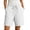 White, variant on JUSLIO Womens Shorts,Lightweight with Pockets High Waist Mid-Length Shorts,Faux Linen,Army Green,Size L
