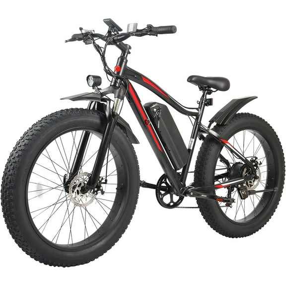 Wheelspeed 26" X 4.0" Fat Tire Electric Bike for Adults, 500W Motor 48V 696Wh Battery 85km Long Range 32km/h Electric Bicycle Mountain Bike, Shimano 7-Speed Gear Snow Beach E-Bike