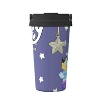 Saiise Bluey Print Travel Coffee Mug 16oz,Insulated Coffee Mug to Go,Reusable Coffee Travel Mug with Seal Lid,Vacuum Stainless Steel Coffee Cups for Hot/Ice Coffee Tea