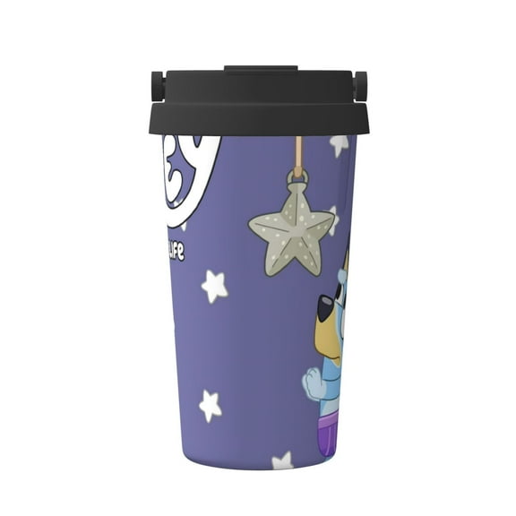 Saiise Bluey Print Travel Coffee Mug 16oz,Insulated Coffee Mug to Go,Reusable Coffee Travel Mug with Seal Lid,Vacuum Stainless Steel Coffee Cups for Hot/Ice Coffee Tea