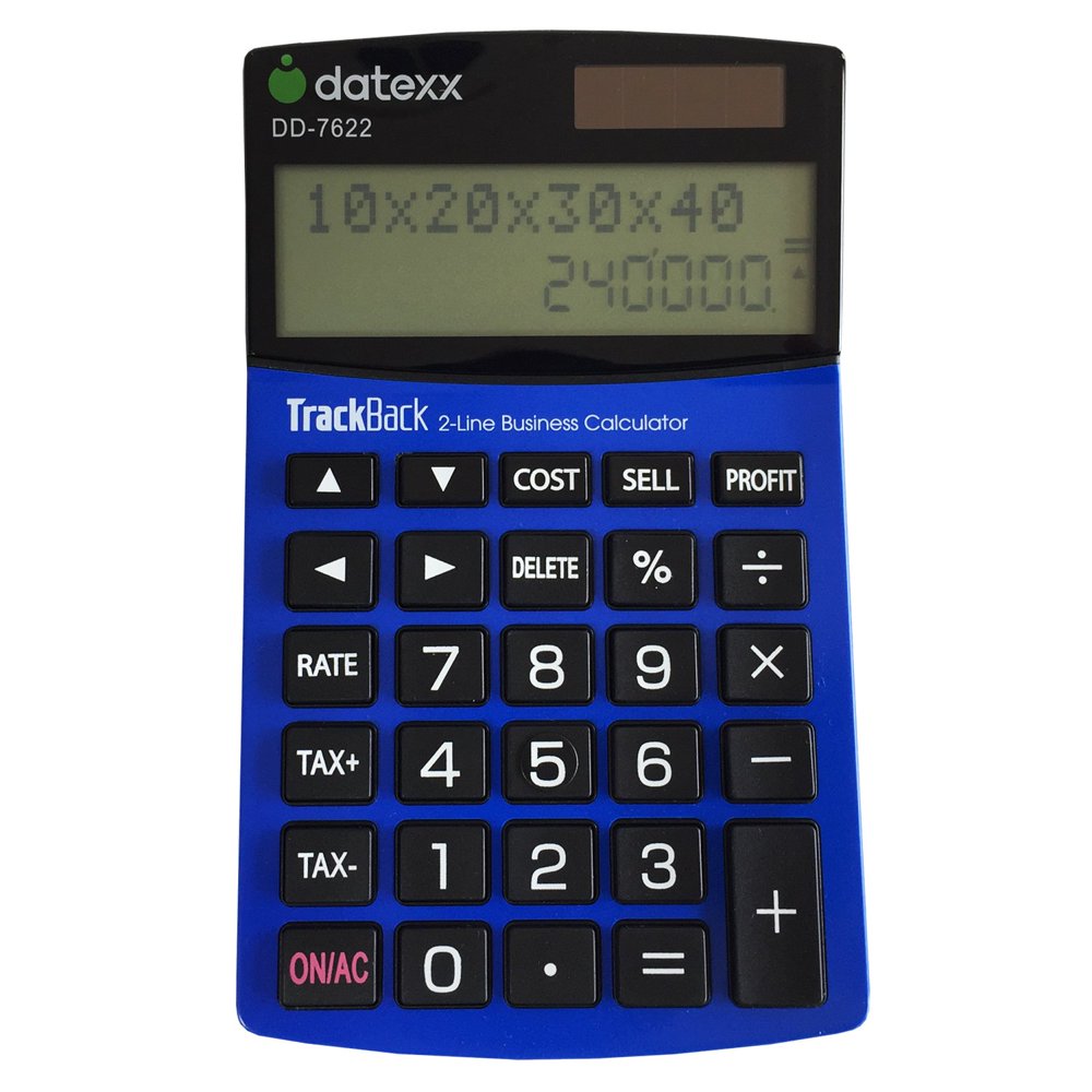Datexx 2Line TrackBack Business Slim Desktop Calculator