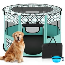 YUWENUS Large Pet Playpen for Dogs 44IN Pet Playpens Foldable Portable Indoor Outdoor Exercise Pen House with Carrying Case