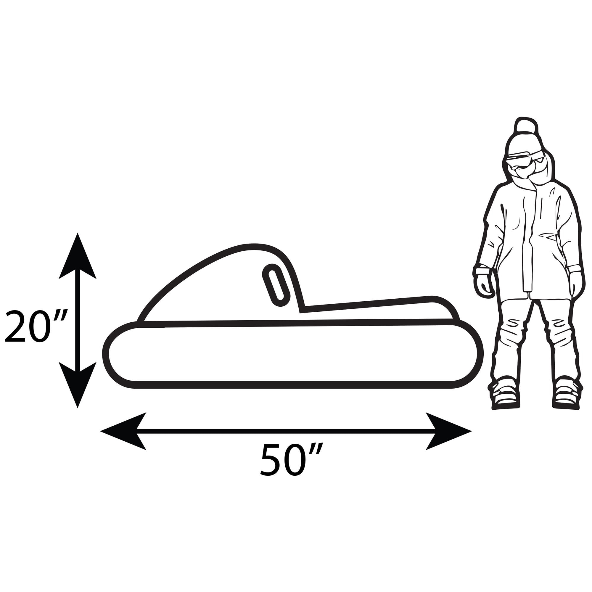 CocoNut Outdoor: FX4 Racing Snowmobile Sled - Yellow & Red, 50x20" Inflatable Toboggan, Cold Resistant PVC, Outdoor Tube, 200lb Cap, Kid-Teen-Adult 8+