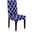 thumbnail image 1 of Dining Chair Covers, Geometric Print Dining Chair Slipcovers, Removable Washable Stretch Furniture Protector for Kitchen Room Hotel Table Banquet (2 Per Set, Navy Blue), 1 of 7