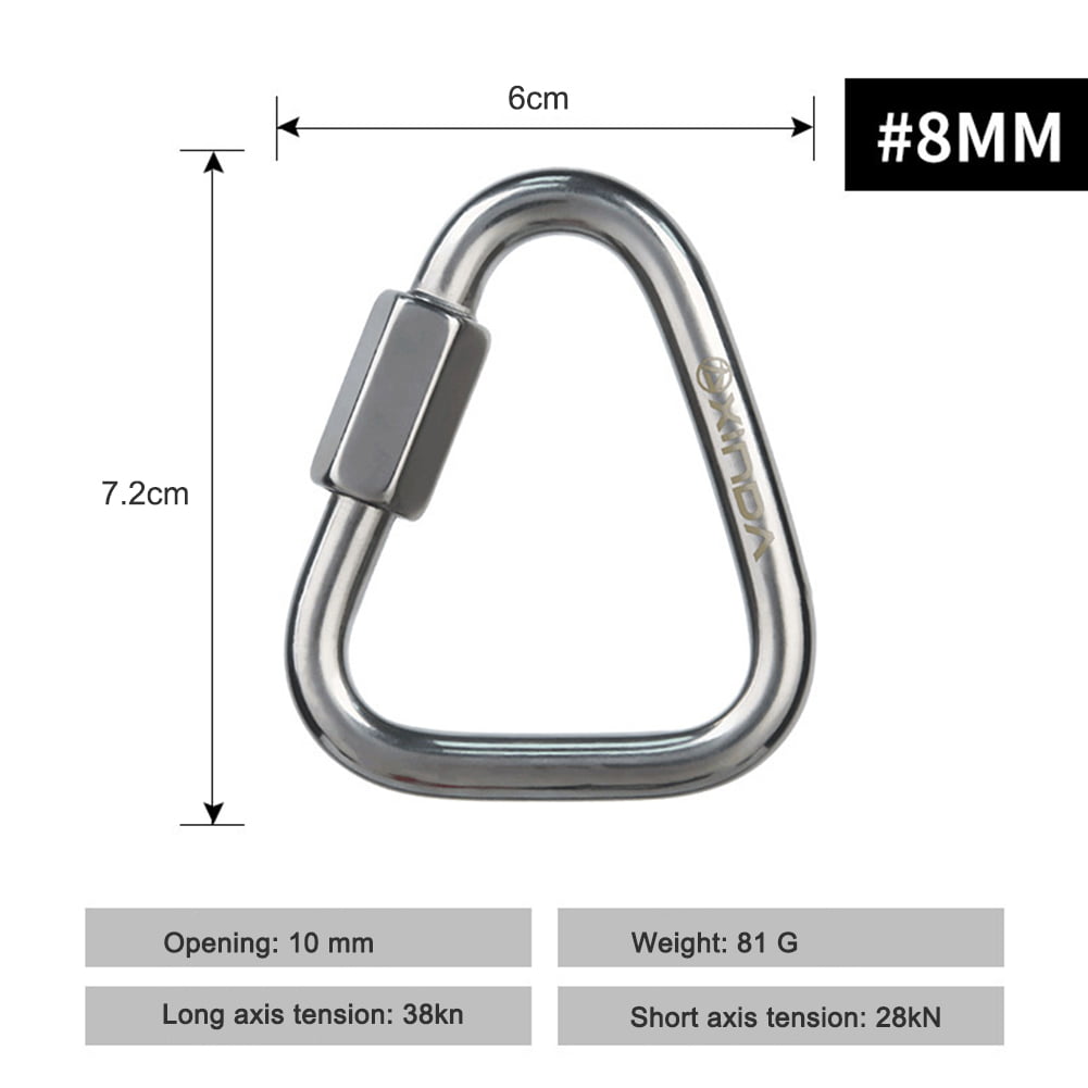#S1 Outdoor Climbing Buckle Triangle Safety Lock Fast Hook Carabiner 8mm 
