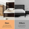 thumbnail image 6 of Merluxy Queen Size 51.2" Wood Bed Frame, Rustic Platform Bed with Spliced Headboard, Wood Slats Support/Noiseless/No Box Spring Needed/Dark Brown, 6 of 6