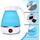 thumbnail image 3 of Hervidor de agua plegable de silicona, hervidor de agua para acampar de 0,6 l, hervidor de viaje plegable con base de acero inoxidable, minihervidor portátil eléctrico para acampar, para supervivencia JFHHH pequeña, 3 of 5