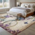 thumbnail image 5 of Purple Flowers Area Rugs Collection 6'x9', Weeping Spring Floral Bicycle Retro Art Non Slip Indoor Rectangle Throw Runner Rug Floor Mat Carpet for Living Room Dining Table Bedroom Nursery, 5 of 9
