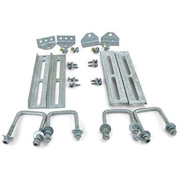 Sturdy Built (4) 12" Galvanized Swivel Top Bunk Bracket Kit with Hardware for 3x3 Boat Trailer Crossmember