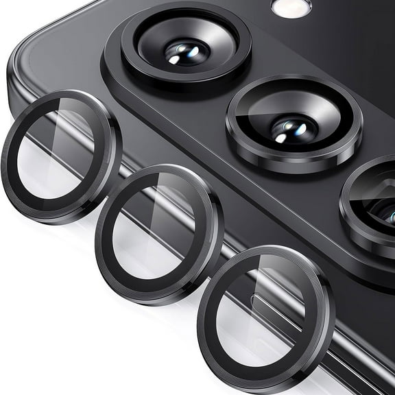 for Samsung Galaxy Z Fold 7 Camera Lens Protector, 9H Tempered Glass Camera Cover Screen Protector Metal Individual Ring for Samsung Galaxy Z Fold 7 5G, Black
