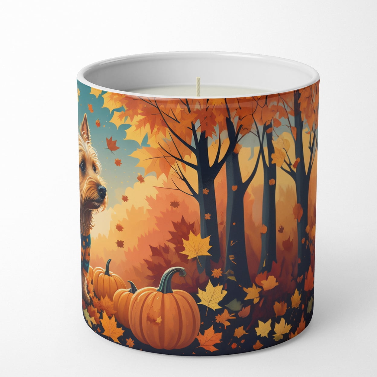 Carolines Treasures DAC1010CDL 10 oz Unisex Australian Terrier Terrier Fall Decorative Soy Candle