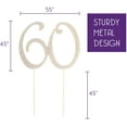 thumbnail image 2 of 60 Cake Topper for 60th Birthday or Anniversary Gold Party Supplies & Decoration Ideas (Gold), 2 of 5