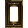 Brainerd Rustic Edges Single-Decorator / GFCI Wall Plate, Tumbled Antique Brass